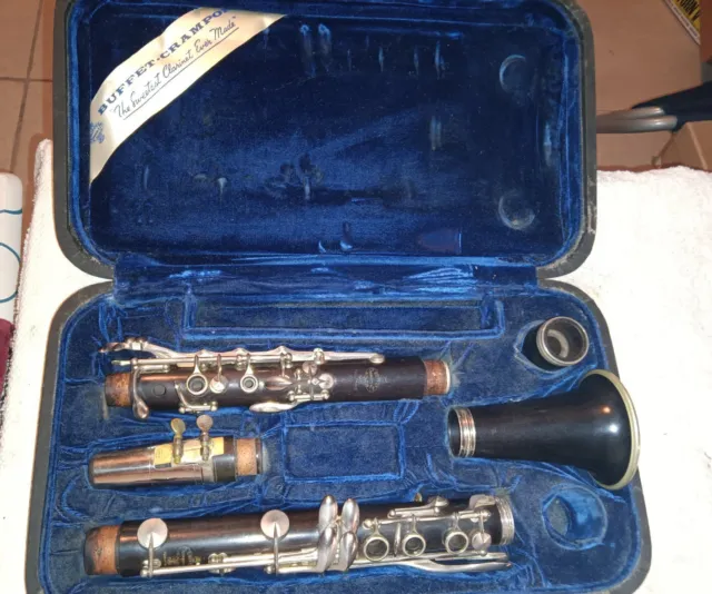Vintage Buffet Crampon & Cir Paris Clarinet BC 83829 With Case And Leather Bag
