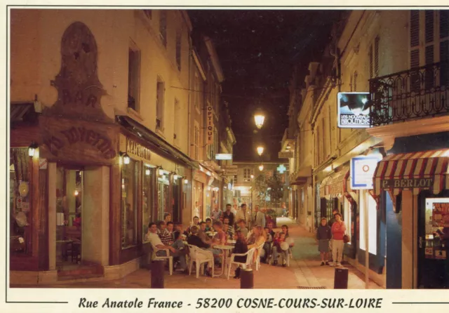 COSNE COURS SUR LOIRE Rue Anatole France Night view card