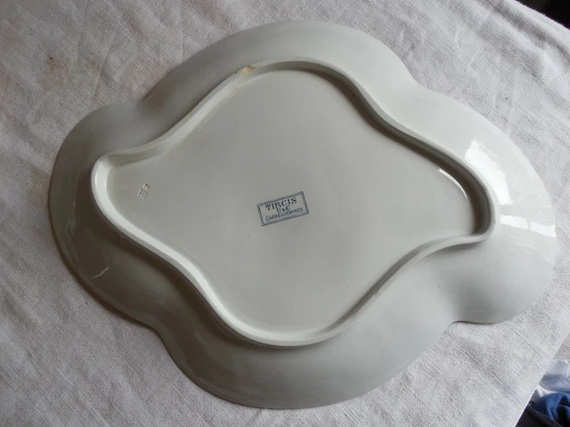 GRAND PLAT ART NOUVEAU SARREGUEMINES décor TIRCIS vers 1900 3