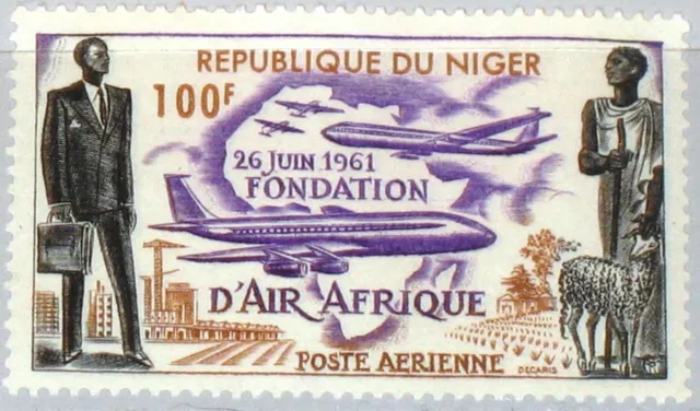 NIGER 1962 23 C22 Air Afrique Fluglinie Airline Airplane Flugzeug Plane MNH