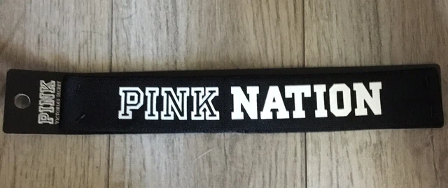 Victoria's Secret PINK NATION Logo Ultimate Headband Black Soft Begonia