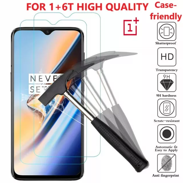 Original Hartglas Displayschutzfolie Schutz für OnePlus 6T/1+6T HD klar 9H