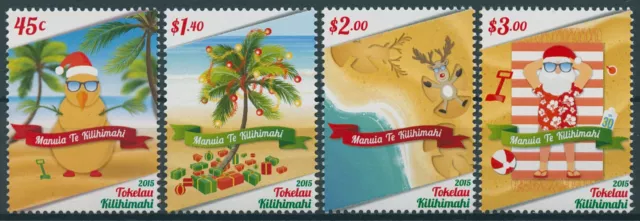 Christmas Stamps Tokelau 2015 MNH Kilihimahi Santa Beaches Reindeer 4v Set