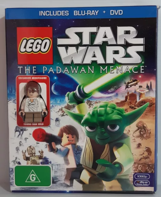 NEW! Lego Star Wars : The Padawan Menace + Mini figurine Blu-ray DVD Tracked Aus
