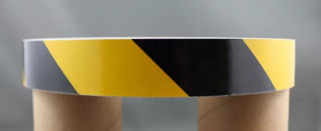 3M Yellow/Black Class 2 (3200 Series) Reflective Tape 25mm x 15m LEFT