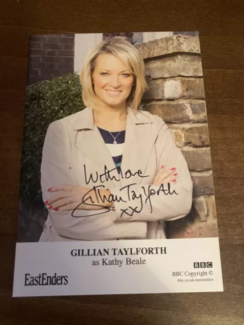 GILLIAN TAYLFORTH as KATHY BEALE - Signed EASTENDERS Cast Card. NEW 2023 RARE