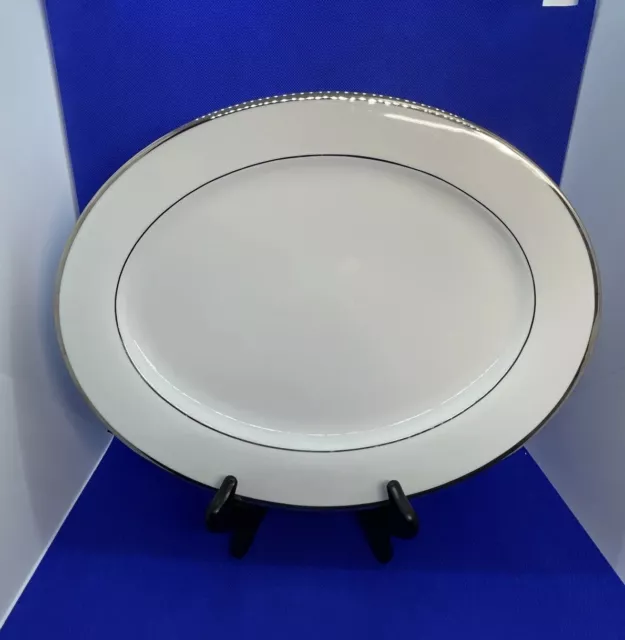 Nikko Fine China Serving Platter Band Of Platinum Gilt 14 1/4" Thailand