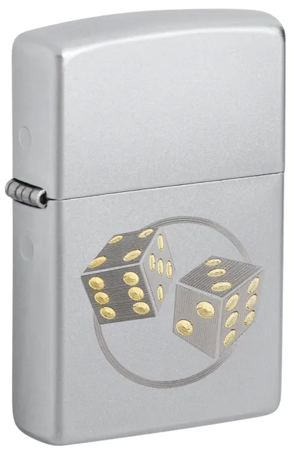 Zippo Dice Satin Chrome Windproof Pocket Lighter, 29412