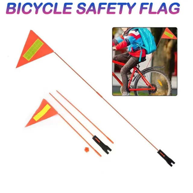 Safety Flag Orange 180CM Long Pole 3-parts Tricycle Bicycle Trailer Bike CZ