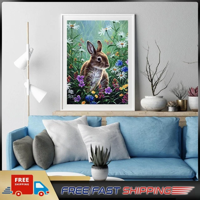 5D DIY Crystal Mosaic Kits Rabbit Diamond Painting Complet for Home Wall Decor