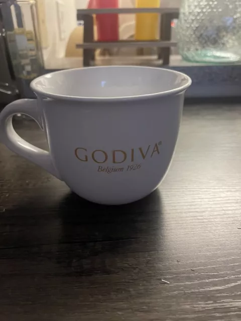 Godiva Belgium 1926 White Gold Large Oversized 32 Oz Ceramic Coffee/Soup  Cup Mug