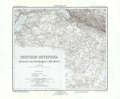 Deutsch Ostafrika - Bismarckburg Tanganjika See Cameron Bay Kolonialatlas 17