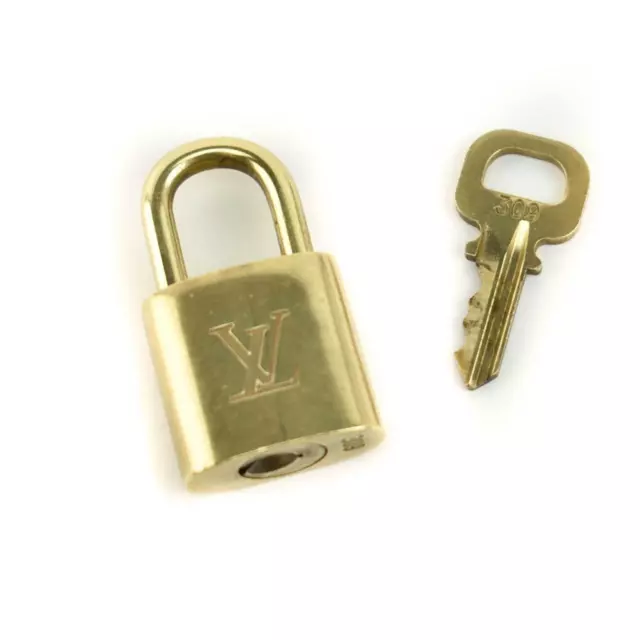 Louis Vuitton Gold/Brass, Metal LV' logo padlock and key #323 in 2023