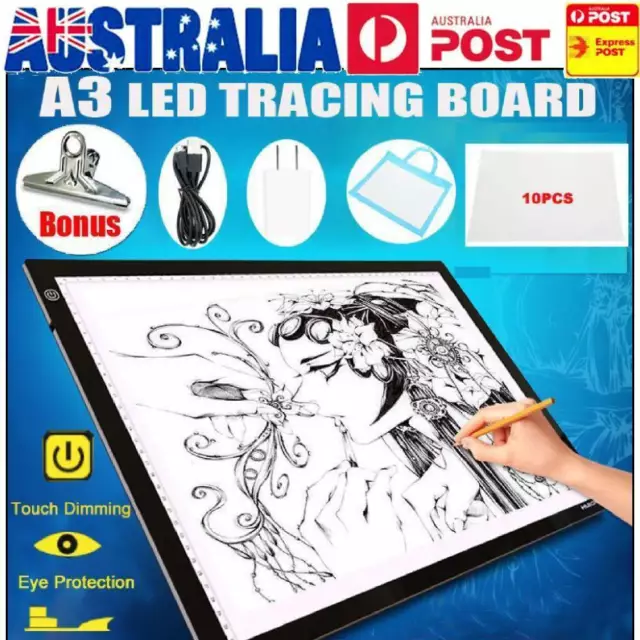 A3 LED Light Box Tracing Board Art Design Stencil Drawing Pad Thin Copy Pattern