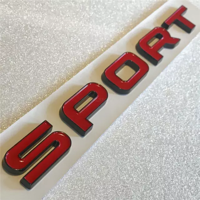 Range Rover Sport Standard Red Black Lip 3D Rear Back Tailgate Lettering Badge