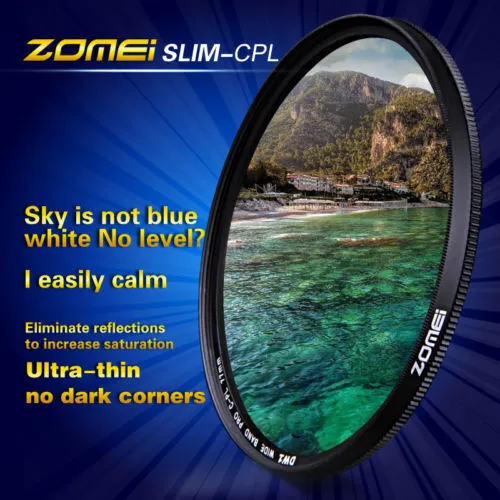 Zomei 72 mm Ultra mince  AGC Optique Verre PRO CPL Filtre cible polfilter
