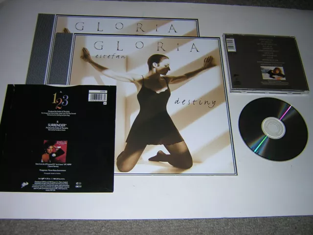 Original Gloria Estefan Cd Album + 2 Promotional 12"X10.5" Cards + 7" Sleeve 3