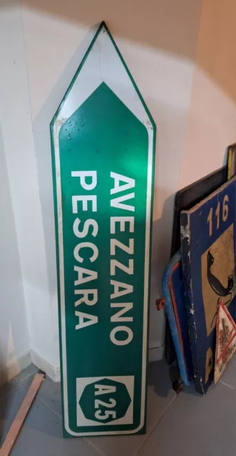 Cartello Insegna Autostradale Anni 80 Pescara Avezzano A25