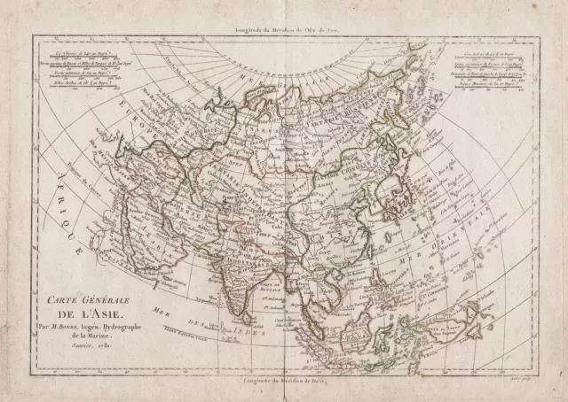 Asia Asie Asien continent Kontinent Korea Japan Philippines map Karte Bonne 1781