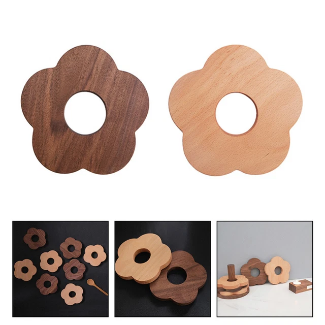 2 pz tappetino isolante termico legno massello sottobicchieri da caffè pentola calda