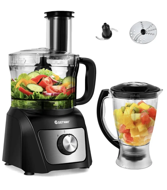 COSTWAY 8 CUP Food Processor 500W Variable Speed Chopper Blender w/ 3
