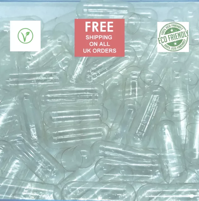 200 Cápsulas Veganas Pullulan Transparentes Vacías Talla #1 Ecológicas Mejor Precio en eBay