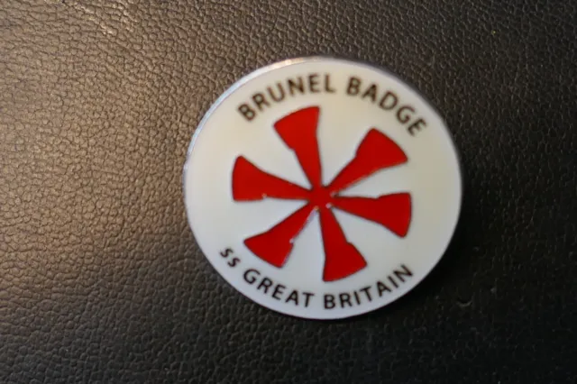 Enamel Brunel Badge of SS Great Britain - Pin Badge 32 mm in Unworn Condition