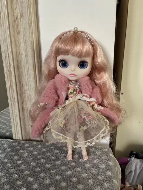 ICY Blythe Doll Ooak Peach Hair Blue Eyes Fully Clothed With Accessories NEW 🌸