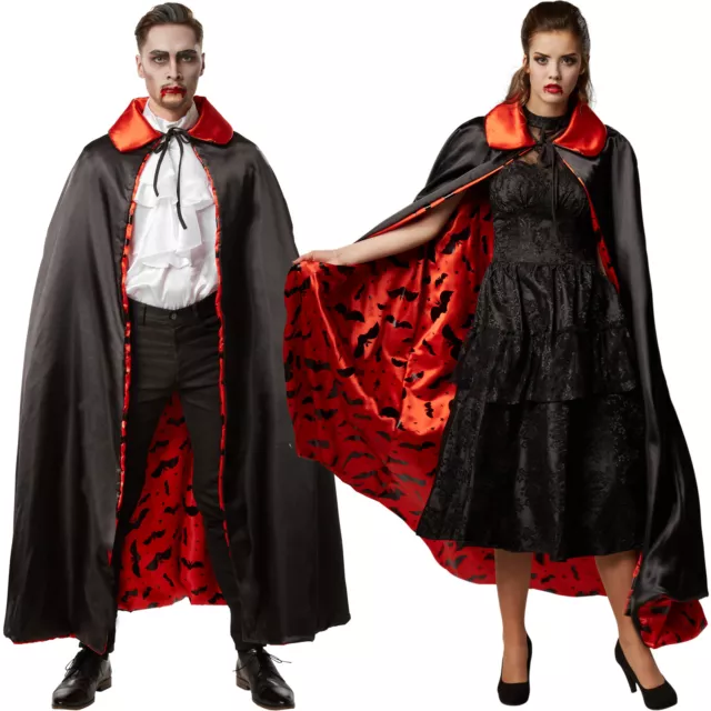 Vampir Umhang Karneval Fasching Halloween Dracula Herren Teufel Kostüm Cape edel 3