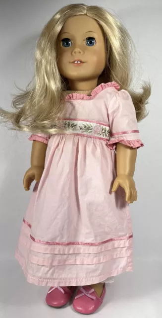 American Girl Doll Caroline Abbott 18” In Meet Outfit Dress & Shoes