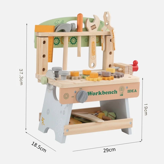 Caisse à Outils En Bois Pour Enfant – 24 Pièces – Jeu De Construction DIY Dès 3 Ans