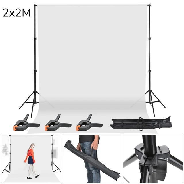 PHOTOGRAPHY STUDIO BACKGROUND Support Stand White Screen Backdrop Photo ...