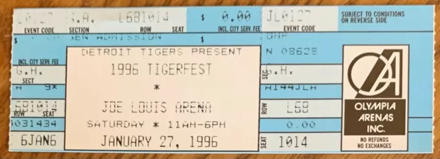 Tigerfest, Super Rare ! Unused Ticket From 1996, Detroit Tigers, Wow !