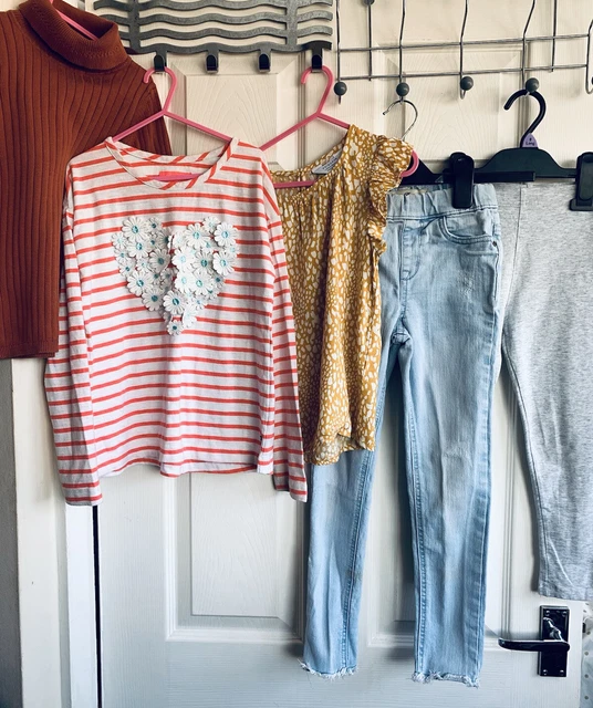 Girls clothes bundle age 7-8 years jumper tops jeans leggings blouse summer oi