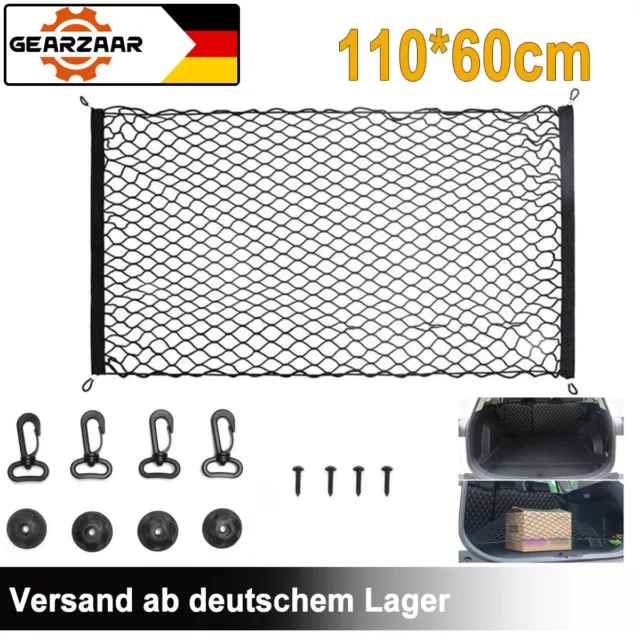 KOFFERRAUMNETZ 120X100 CM – Gepäcknetz fürs Auto mit 4 Spanngurten