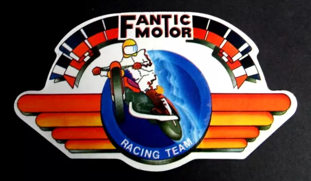 Werbe-Aufkleber FANTIC Motor Racing Team Motorrad Trial MX Motocross 70er Jahre