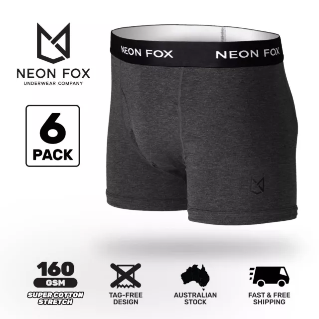 Mens Boxer Brief - Premium Underwear -  Super Cotton Stretch  - Trunks - 6 Pack