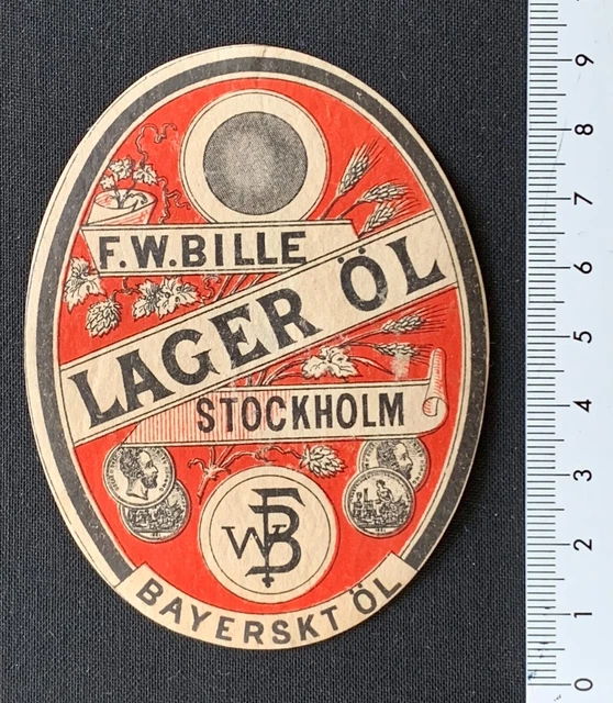 1890s, Stockholm, Sweden old beer label