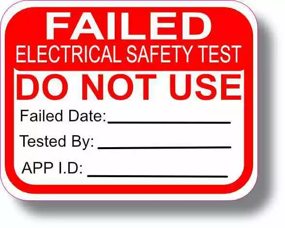 100 FAILED PAT Test Labels Stickers (Portable Appliance Stickers) NOT PAPER