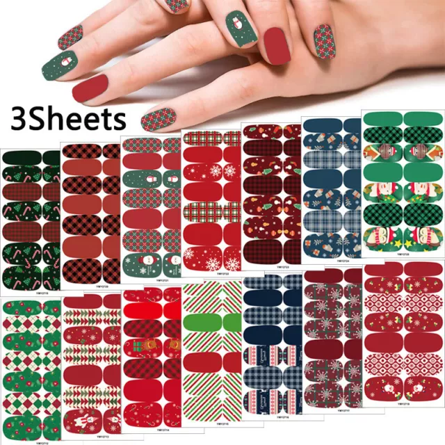 Autocollants Pour Ongles De Noël Flocons De Neige Enveloppes Complètes .