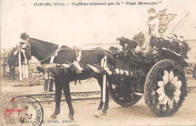 Cpa Maroc Carte Photo Casablanca Veglione Organise Par La Vigie Marocaine N°13