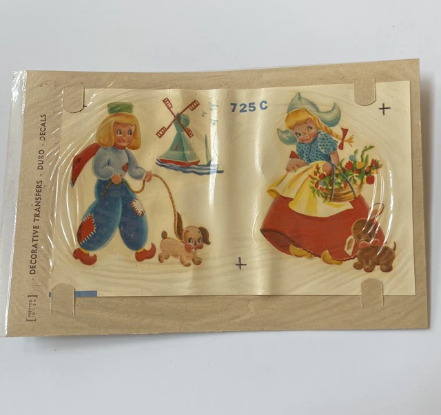 Calcomanías holandesas molino de viento duro 725C de colección holandesas transferencia decorativa para niños y niñas