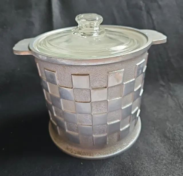 Vintage GUARDIAN SERVICE WARE Ice Bucket w Plastic Liner & Glass Lid Read