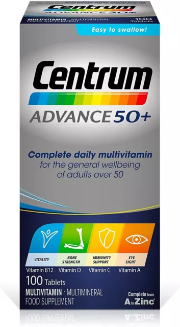 Centrum Advance 50+ Multivitamin- & Mineraltabletten essentielle Nährstoffe 300 Tabs 2