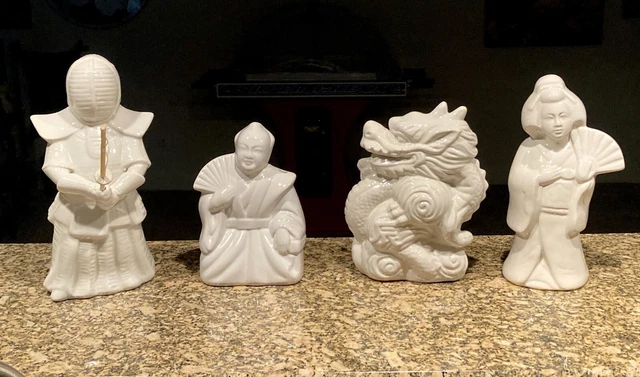 4 Benihana Tiki Mugs - Kendo Warrior Samurai Geisha - Free Shipping
