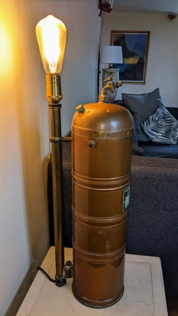 Muratori  Antique French Copper Table Lamp   Wine Sprayer Loft / industrial