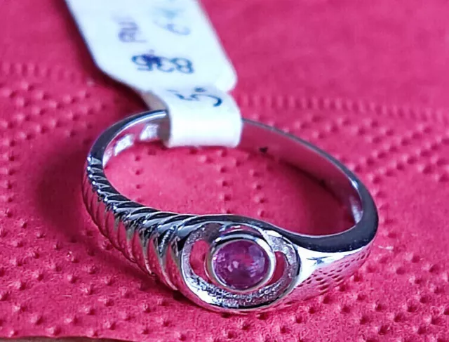 Vintage Ring mit Rubin in 835er Silber; Größe 52 - NEUWARE