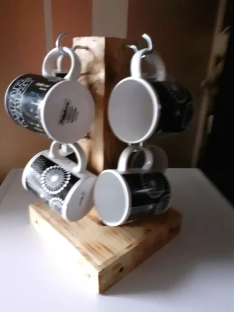 Wooden Mug Tree Decorative Mug Tree Handmade Rustic Kitchen Display Homemade