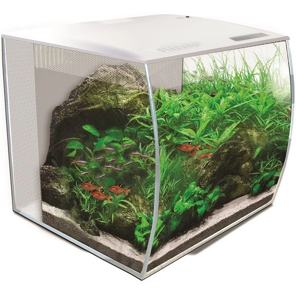 Fluval FLEX LED Nano WHITE Aquarium - Remote & Integral Filter - Optional Heater