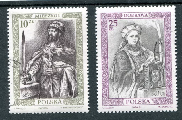 Briefmarken, Polen,Polska, Kpl Satz, Polnische Herrscher, Fi 2918-19, 1986, gest